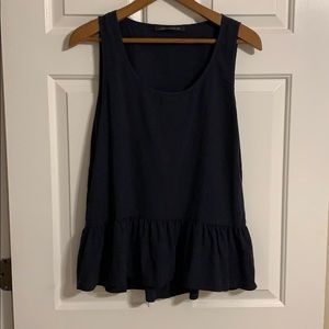•Zara• Navy Peplum Top